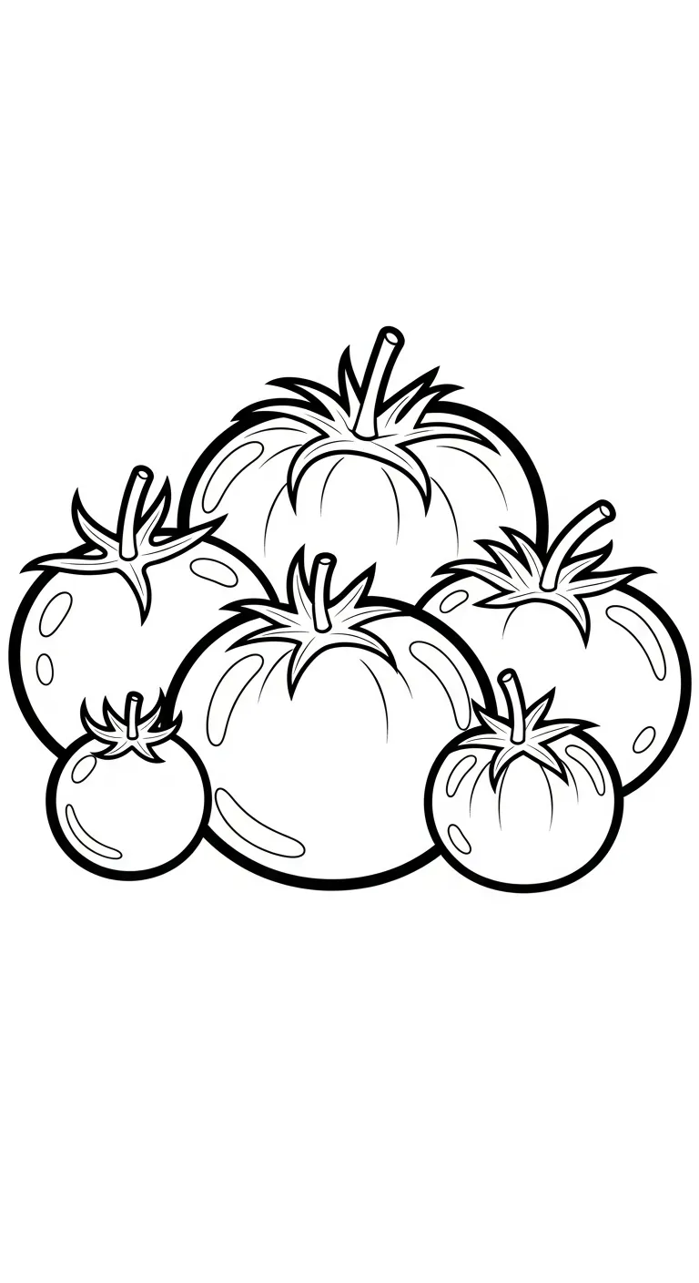 hình tô màu Trang tô mau Cà Chua cho bé 7-8 tuổi 1
