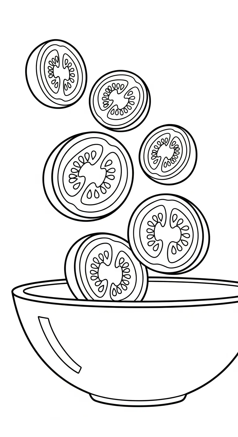 tranh tô màu Trang tô mau Cà Chua cho bé 7-8 tuổi