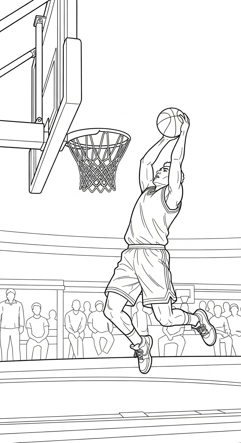 tải tranh tô màu Tranh Tô Màu Bóng Rổ cho bé 4 tuổi