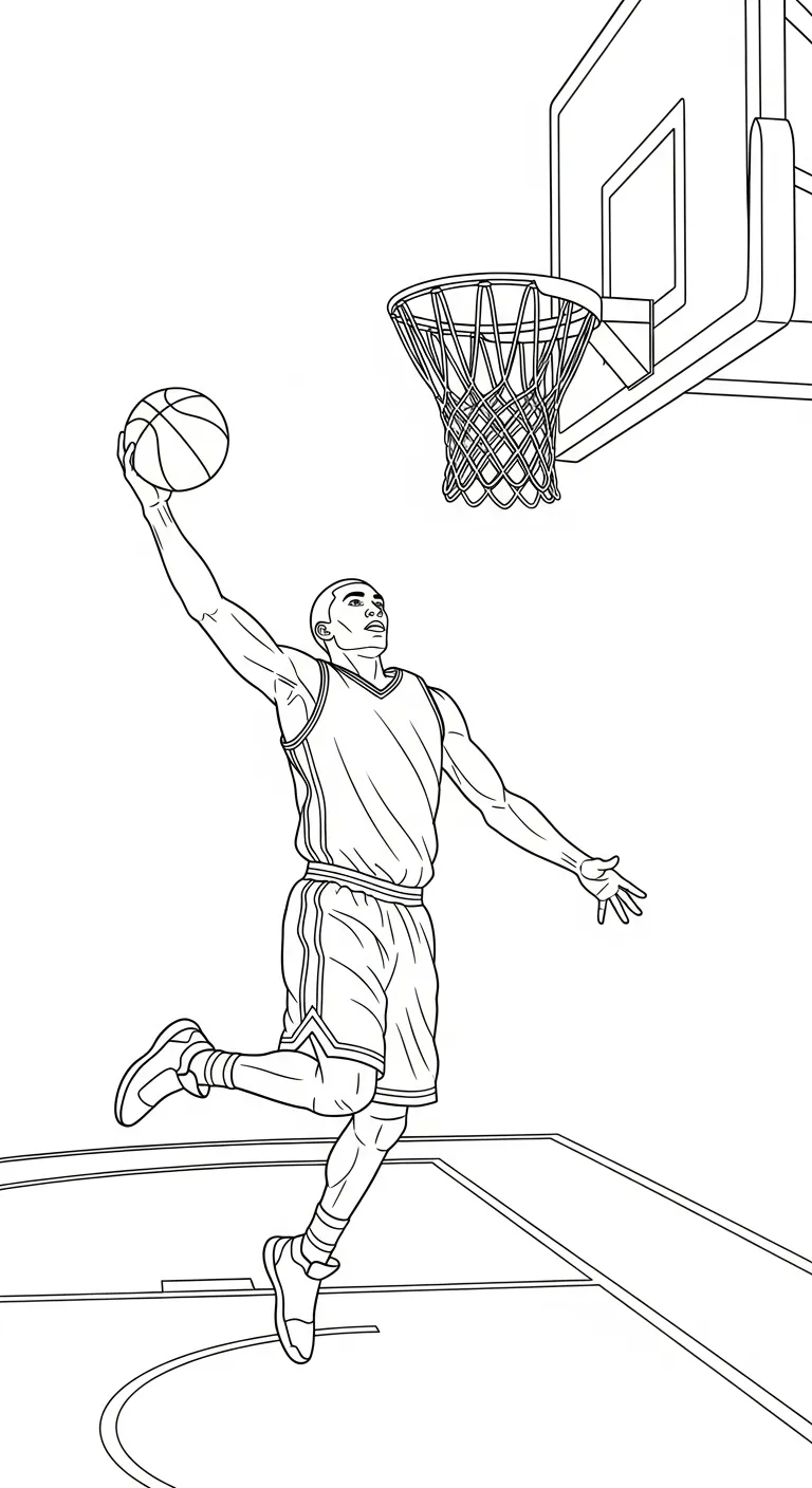 tranh tô màu Tranh Tô Màu Bóng Rổ cho bé tải về