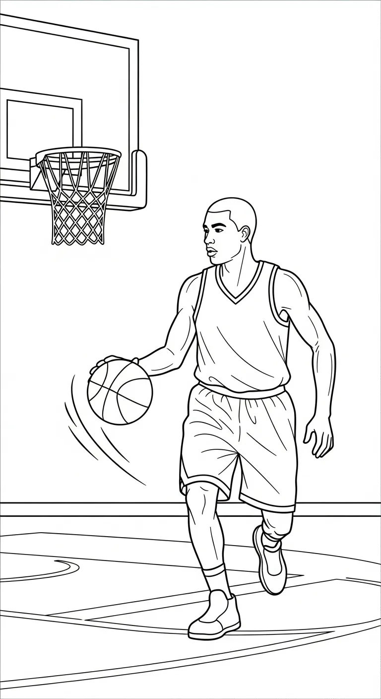 hình tô màu Tranh Tô Màu Bóng Rổ miễn phí