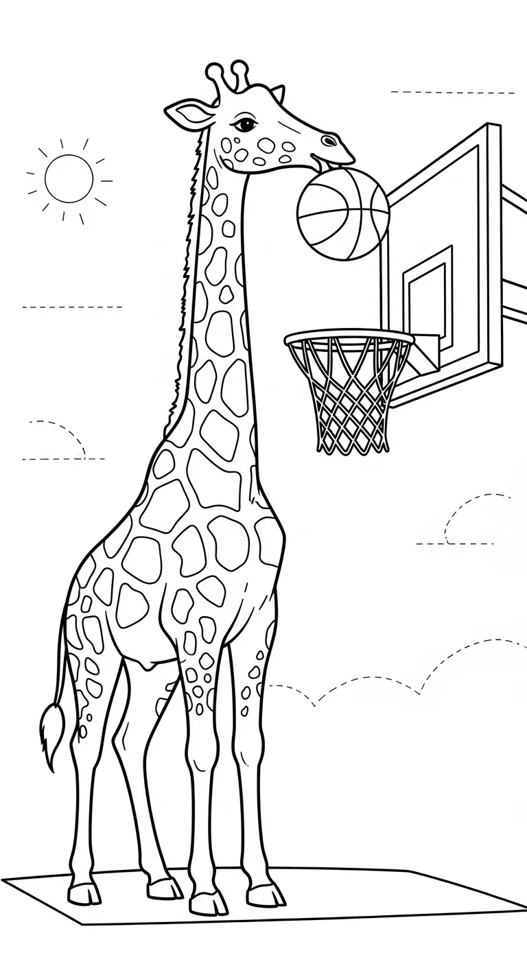 hình tô màu Tranh Tô Màu Bóng Rổ cho bé 5 tuổi miễn phí
