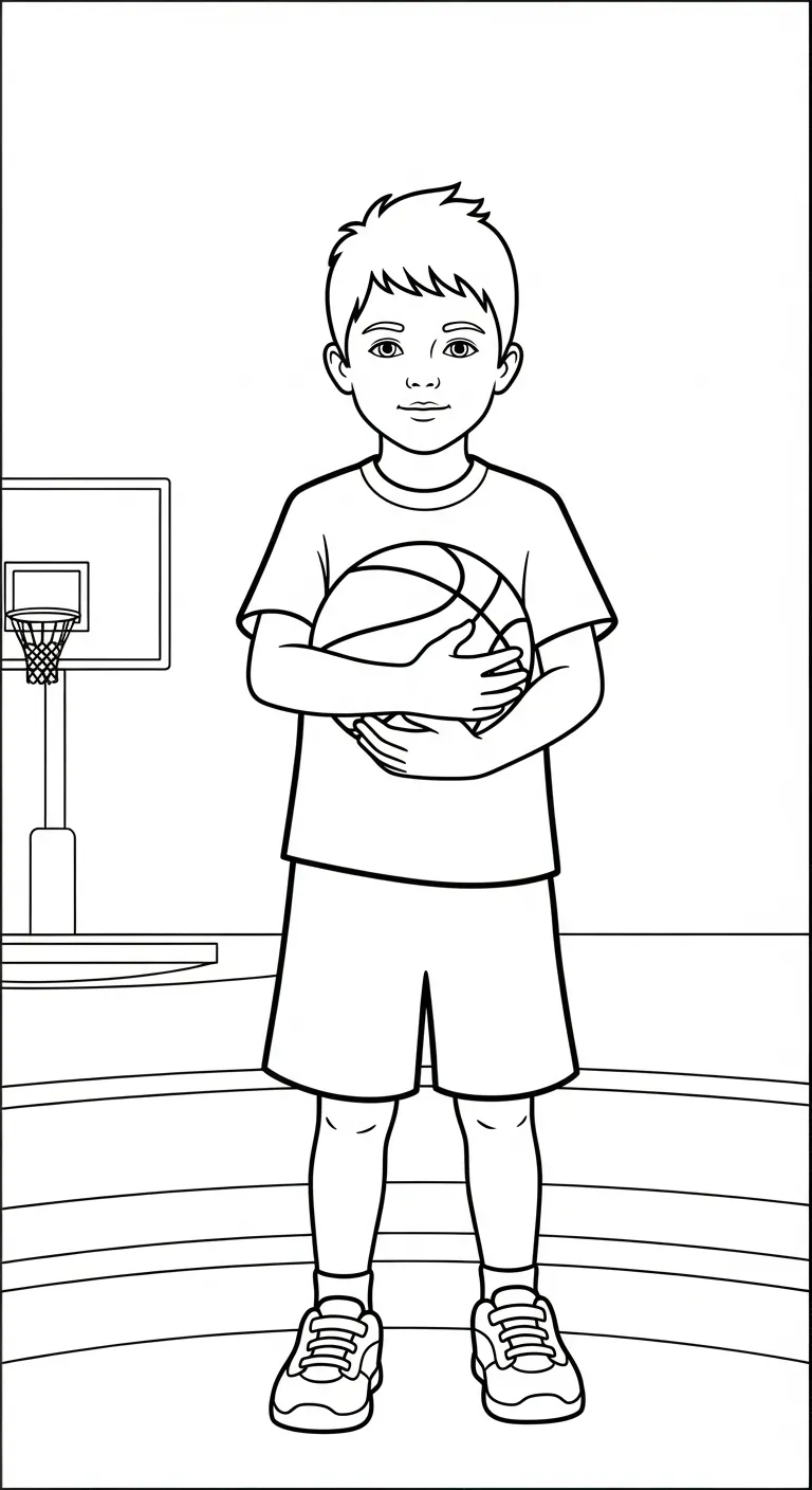 in hình tô màu Tranh Tô Màu Bóng Rổ khổ A4