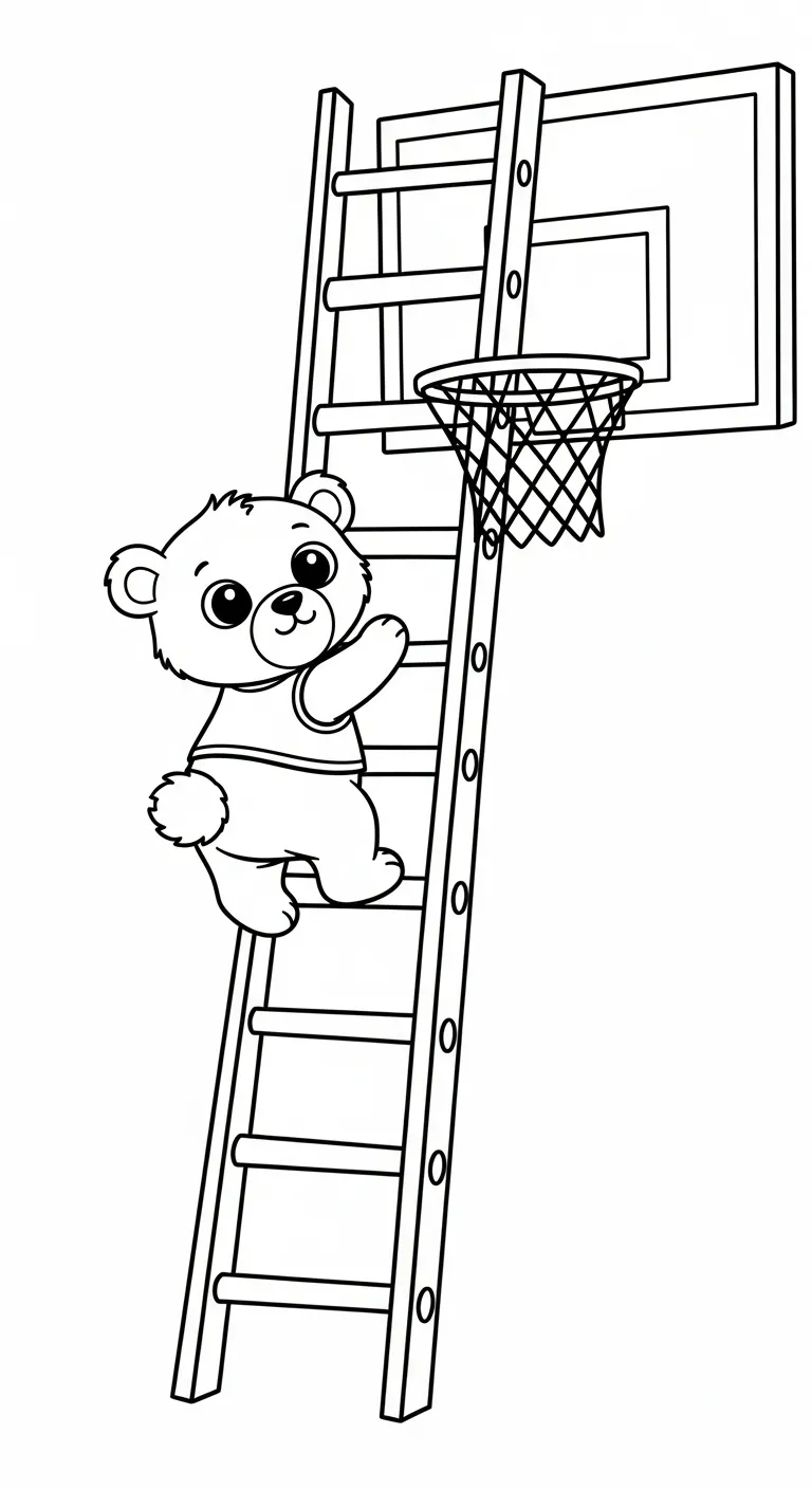 file pdf hình tô màu Tranh Tô Màu Bóng Rổ cho bé