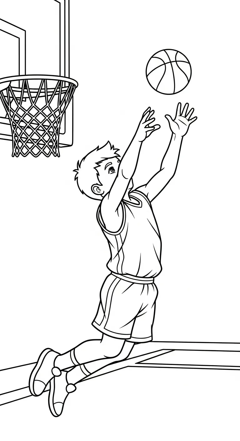 in hình Tranh Tô Màu Bóng Rổ cho bé tập tô