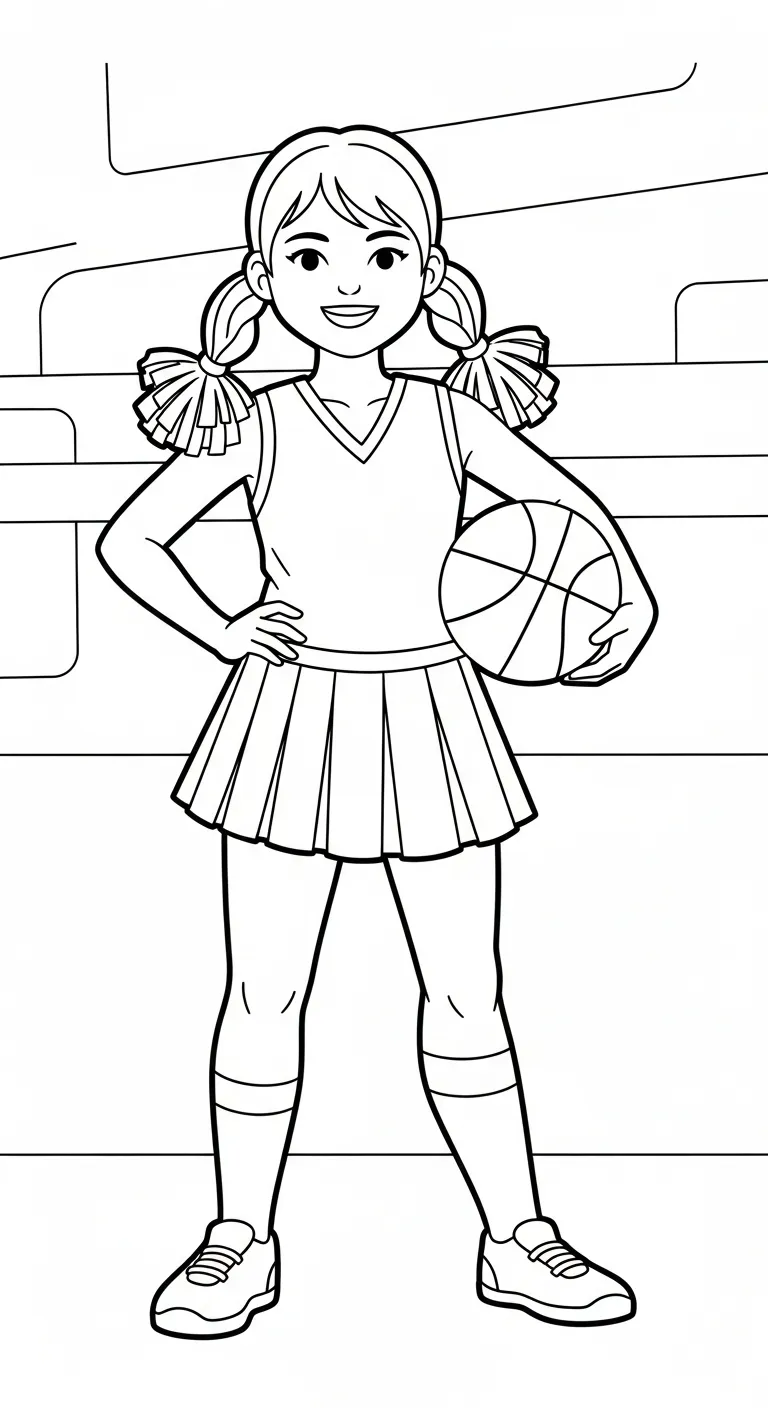 tranh tô màu Tranh Tô Màu Bóng Rổ cho bé tải về 1