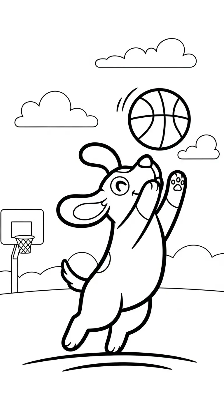 tranh tô màu Tranh Tô Màu Bóng Rổ cho bé 6 tuổi