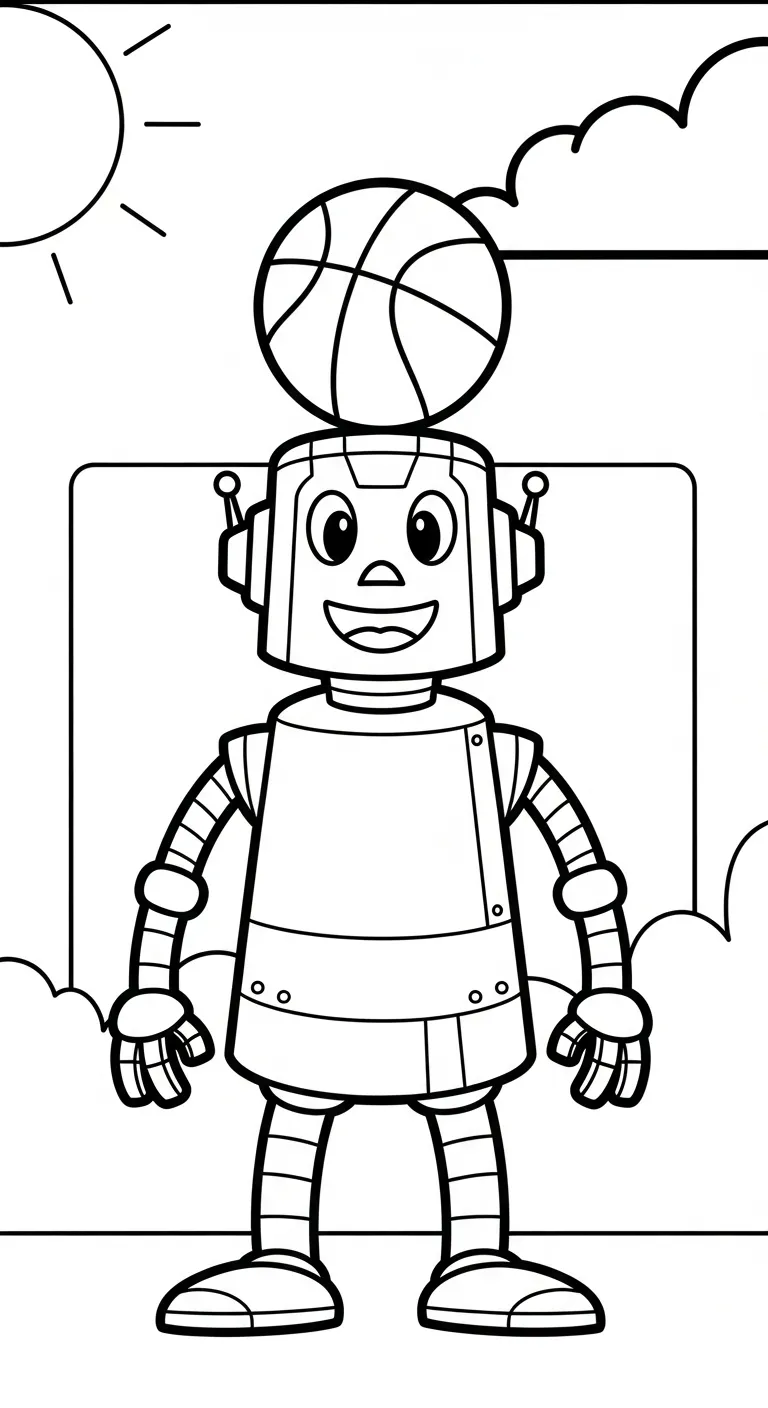 in hình tô màu Tranh Tô Màu Bóng Rổ cho bé