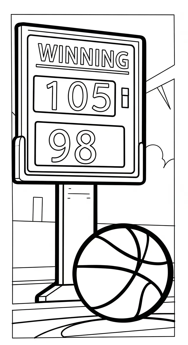 tranh tô màu Tranh Tô Màu Bóng Rổ cho bé 5 tuổi miễn phí