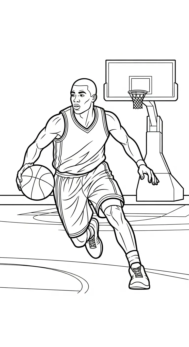 hình tô màu Tranh Tô Màu Bóng Rổ in ngay