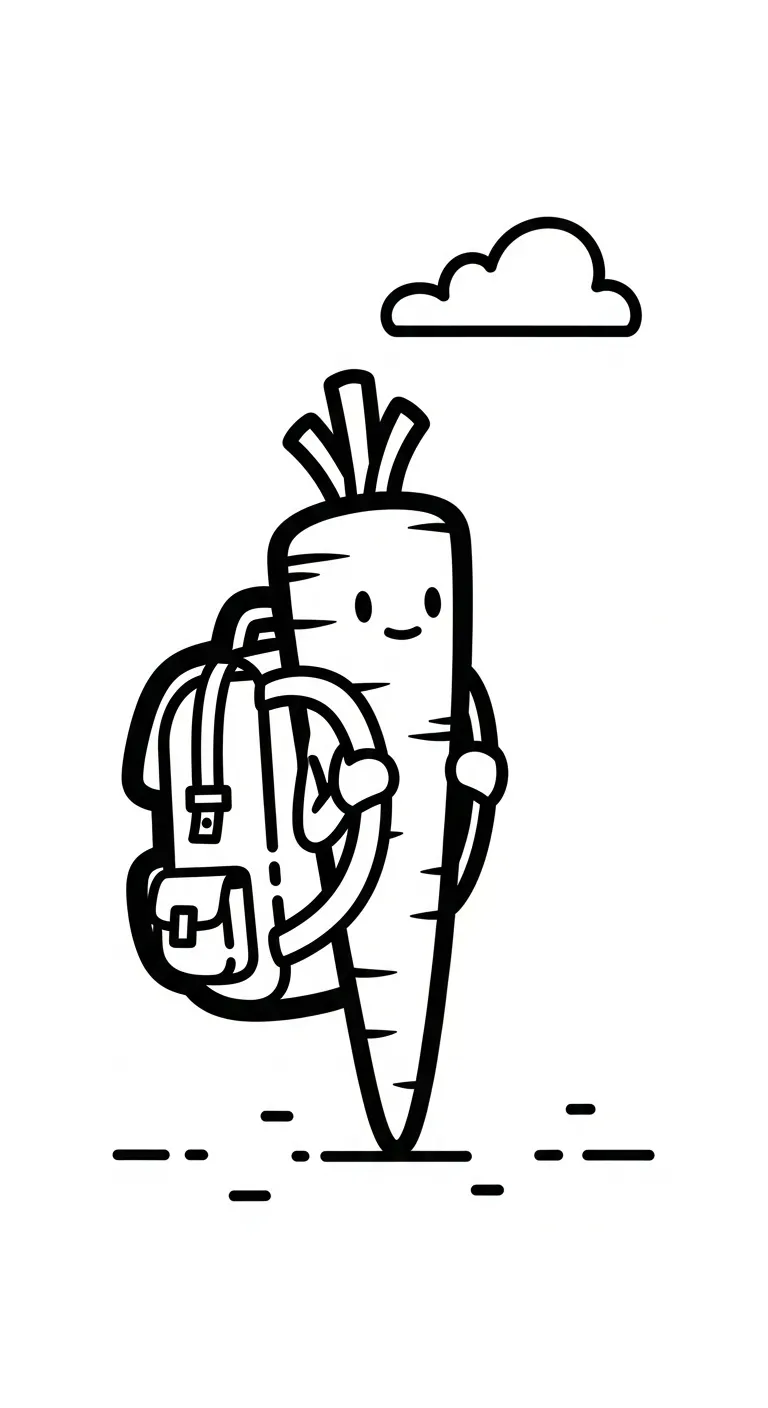 tải hình tô màu Tranh Tô Màu Cà Rốt cho bé 3 tuổi