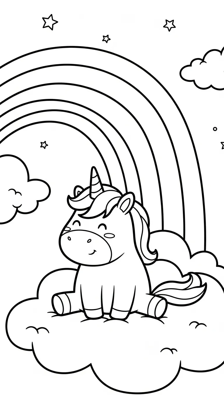 tranh tô màu Tranh Tô Màu Cầu Vồng cho trẻ em