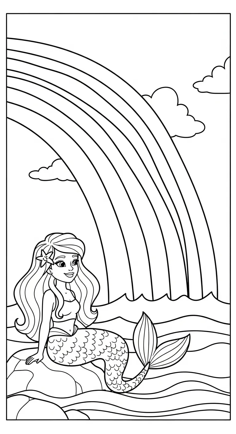 in hình tô màu Tranh Tô Màu Cầu Vồng cho bé 7 tuổi