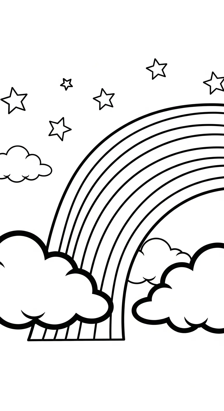 hình tô màu Tranh Tô Màu Cầu Vồng cho bé tải miễn phí