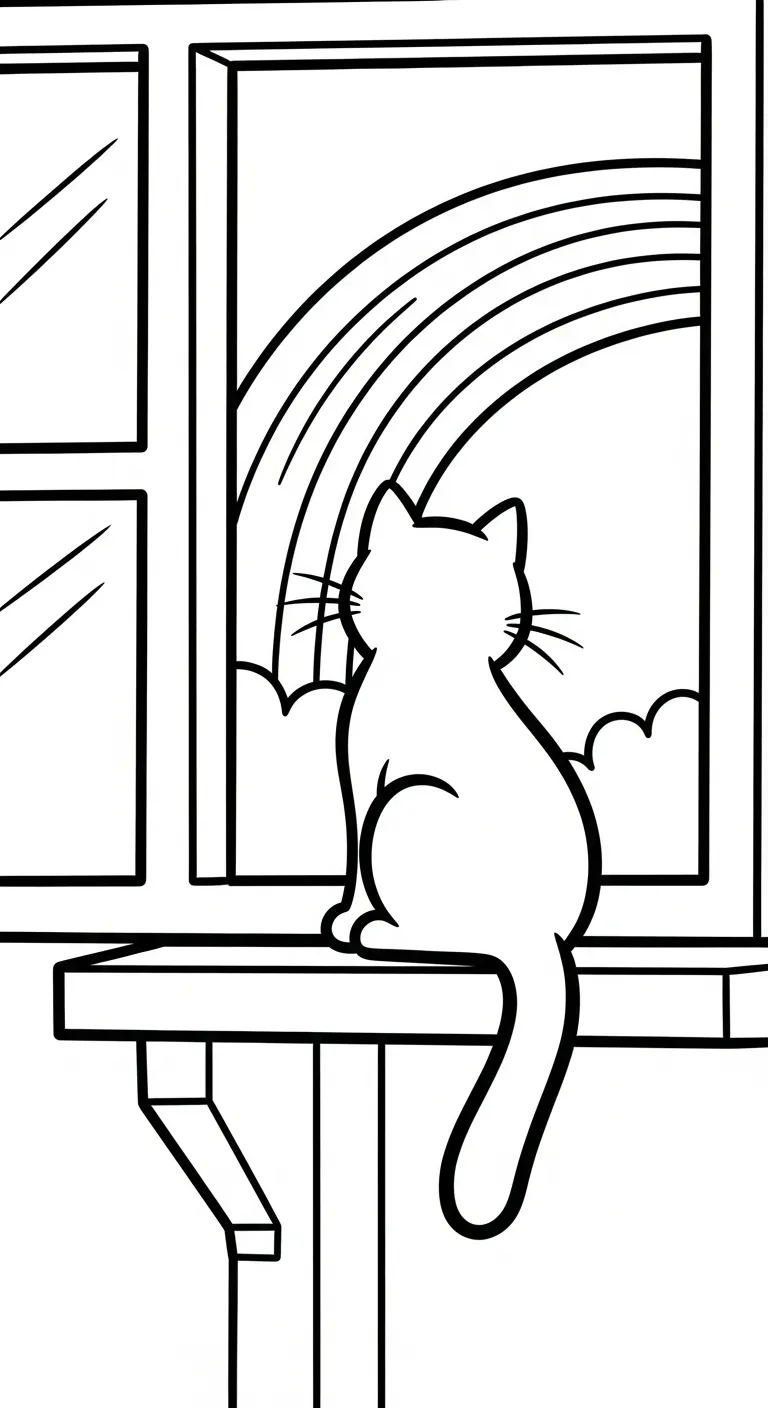 mẫu hình tô màu Tranh Tô Màu Cầu Vồng cho bé