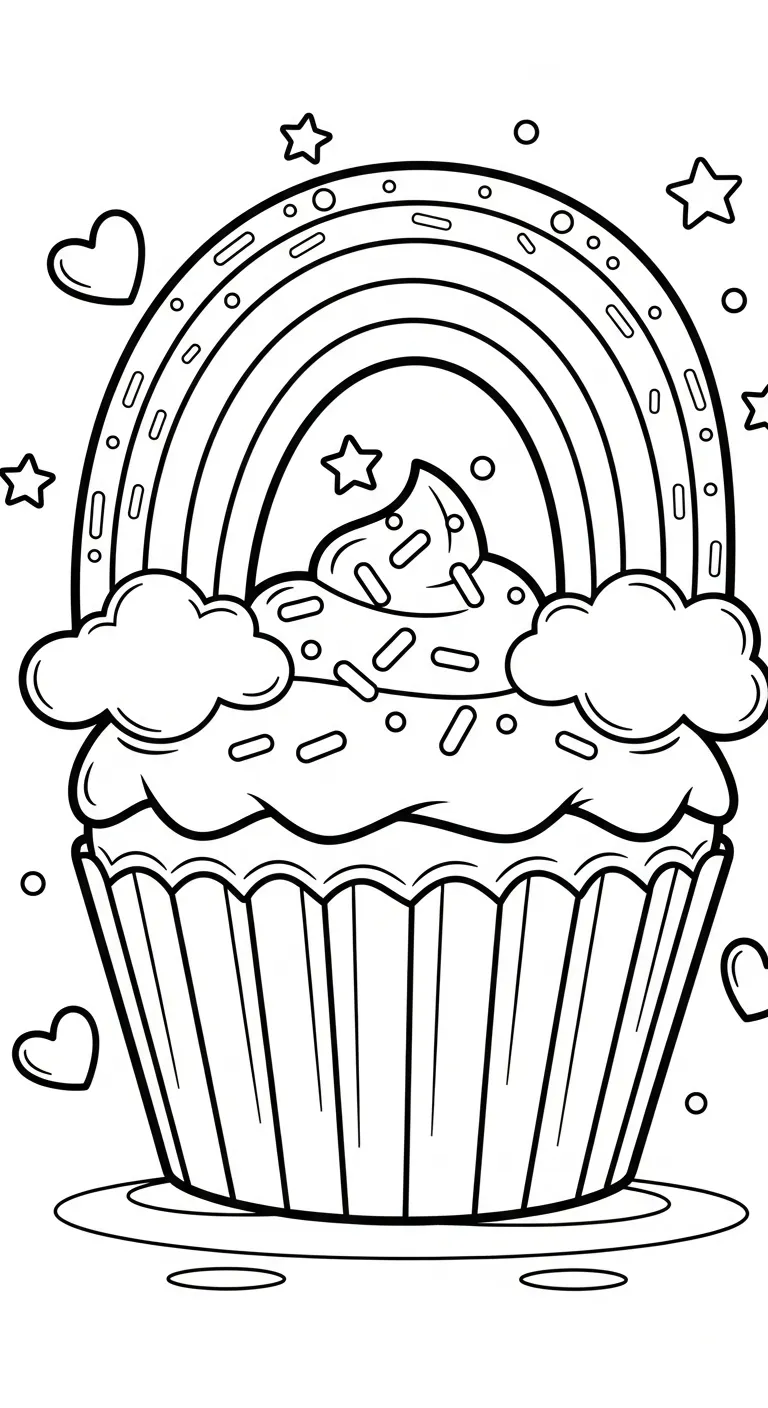 hình tô màu Tranh Tô Màu Cầu Vồng cho bé tải miễn phí 1