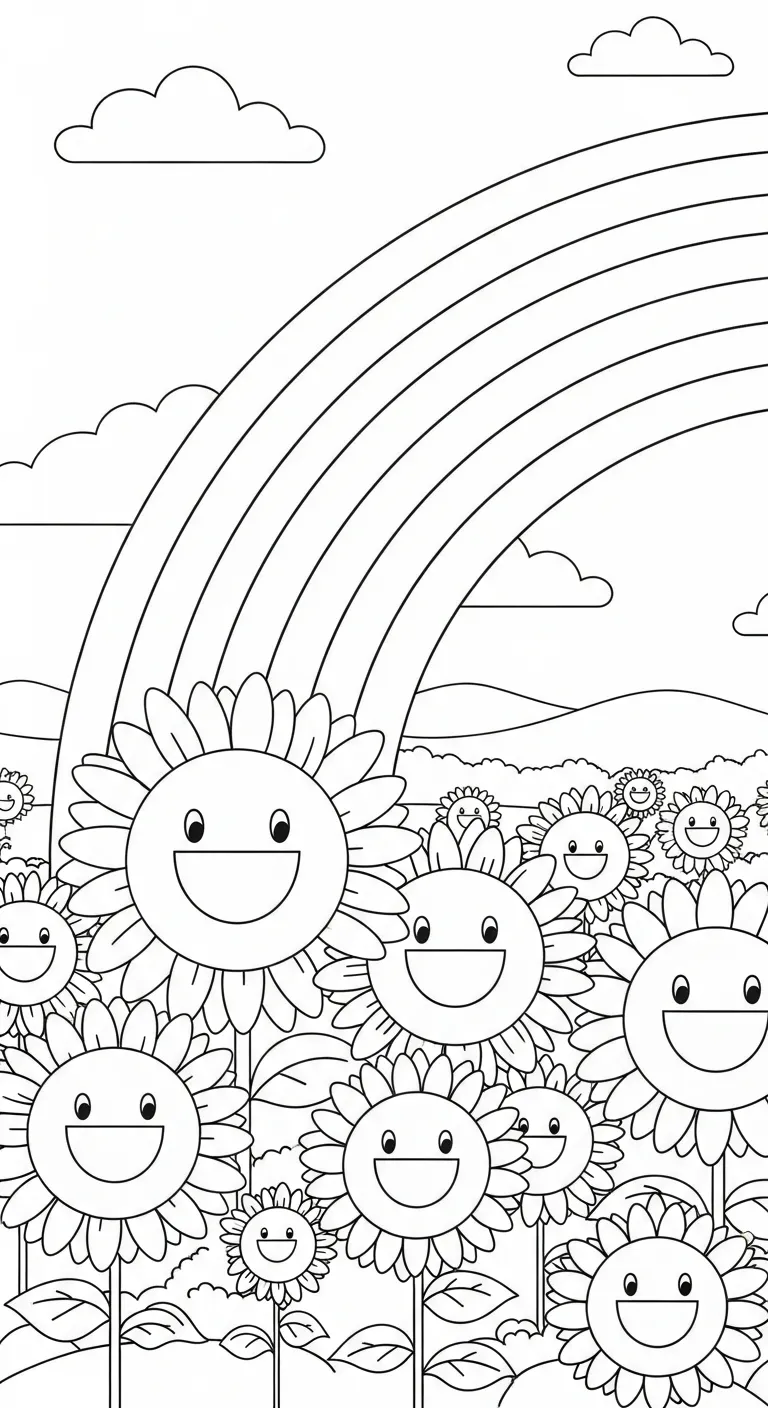 download hình tô màu Tranh Tô Màu Cầu Vồng miễn phí