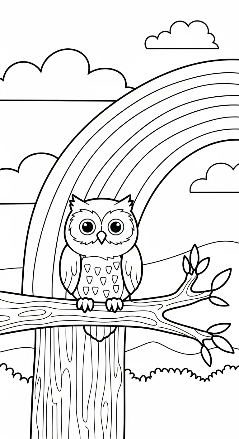 hình tô màu Tranh Tô Màu Cầu Vồng cho bé 7-8 tuổi