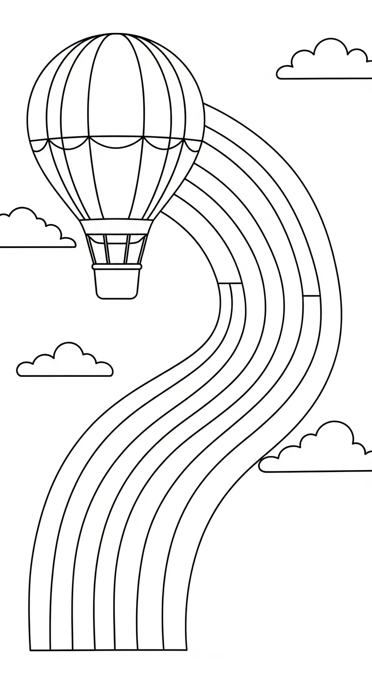 in hình tô màu Tranh Tô Màu Cầu Vồng khổ A4