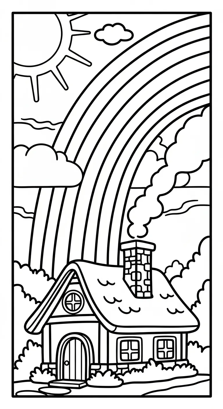 tải tranh tô màu Tranh Tô Màu Cầu Vồng cho bé miễn phí