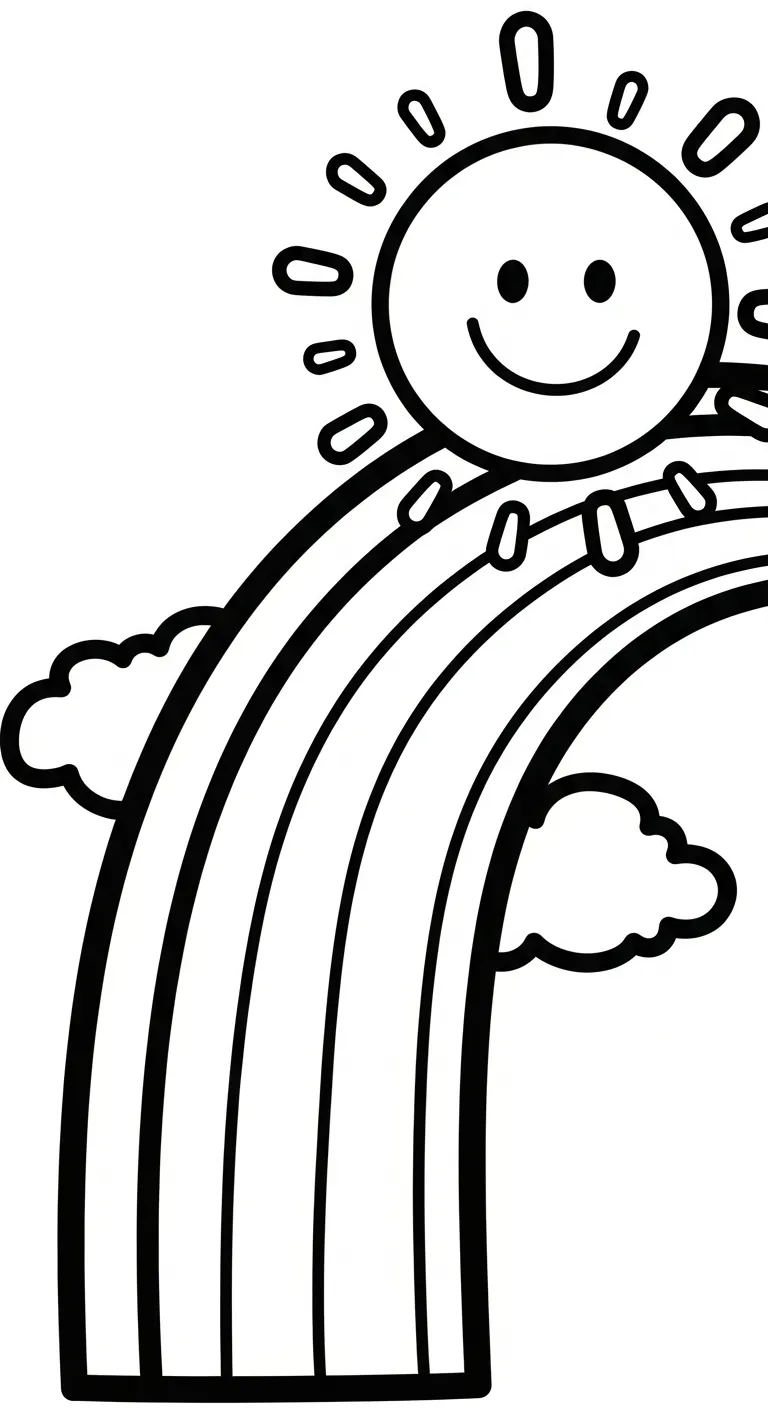 download hình tô màu Tranh Tô Màu Cầu Vồng cho bé