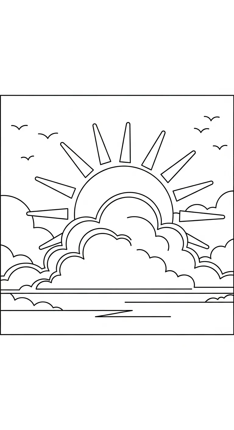 tranh tô màu Tranh Tô Màu Đám Mây in ngay 1