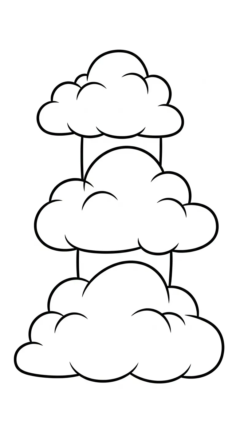 hình tô màu Tranh Tô Màu Đám Mây cho bé 3 tuổi