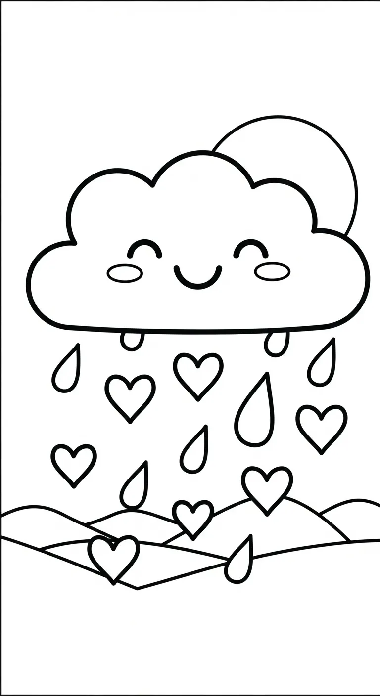 tranh tô màu Tranh Tô Màu Đám Mây cho bé 3 tuổi miễn phí