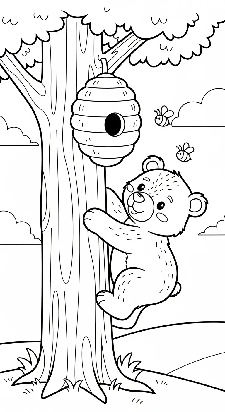 file hình tô màu Tranh Tô Màu Gấu cho bé 4-5 tuổi