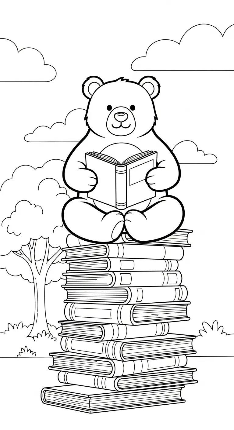 hình tô màu Tranh Tô Màu Gấu cho bé 7-8 tuổi