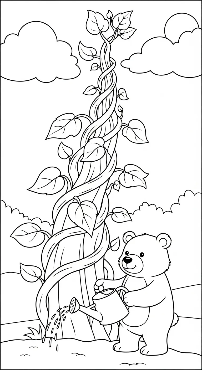 file pdf hình tô màu Tranh Tô Màu Gấu cho bé