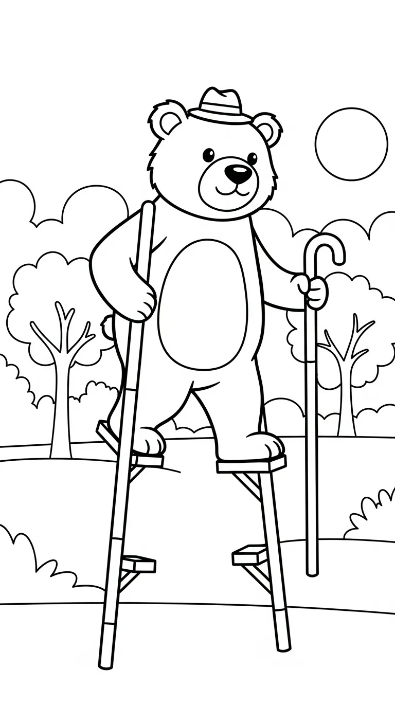 file tranh tô màu Tranh Tô Màu Gấu cho bé 4-5 tuổi 1