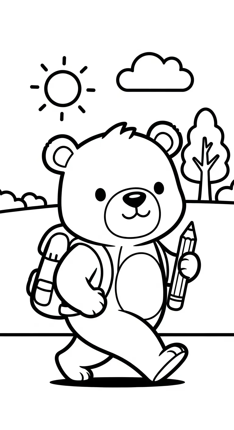 tải tranh tô màu Tranh Tô Màu Gấu cho bé 6 tuổi