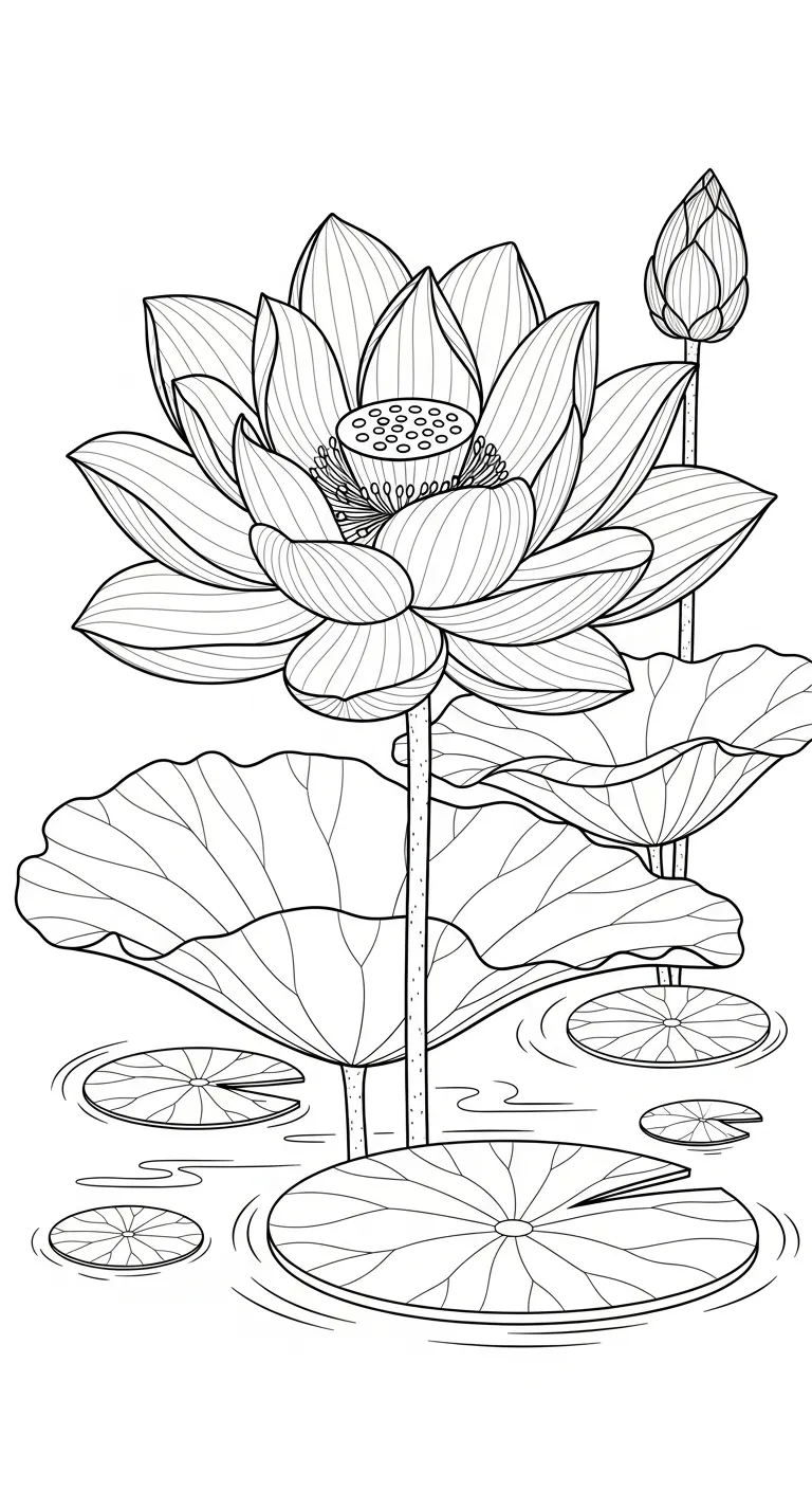 tranh tô màu Tranh Tô Màu Hoa Sen cho bé 1