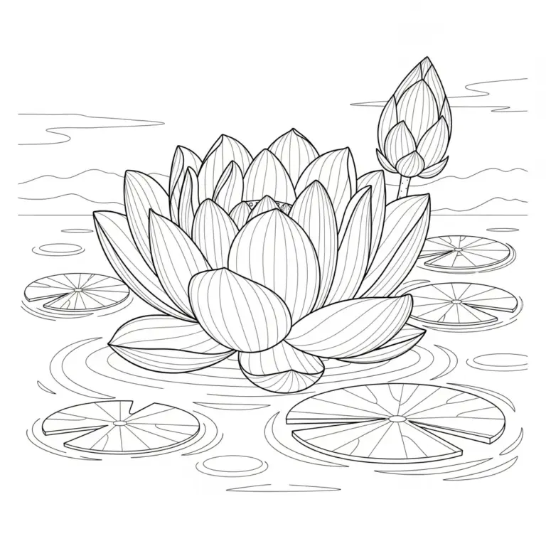 Tranh tô màu Hoa Sen