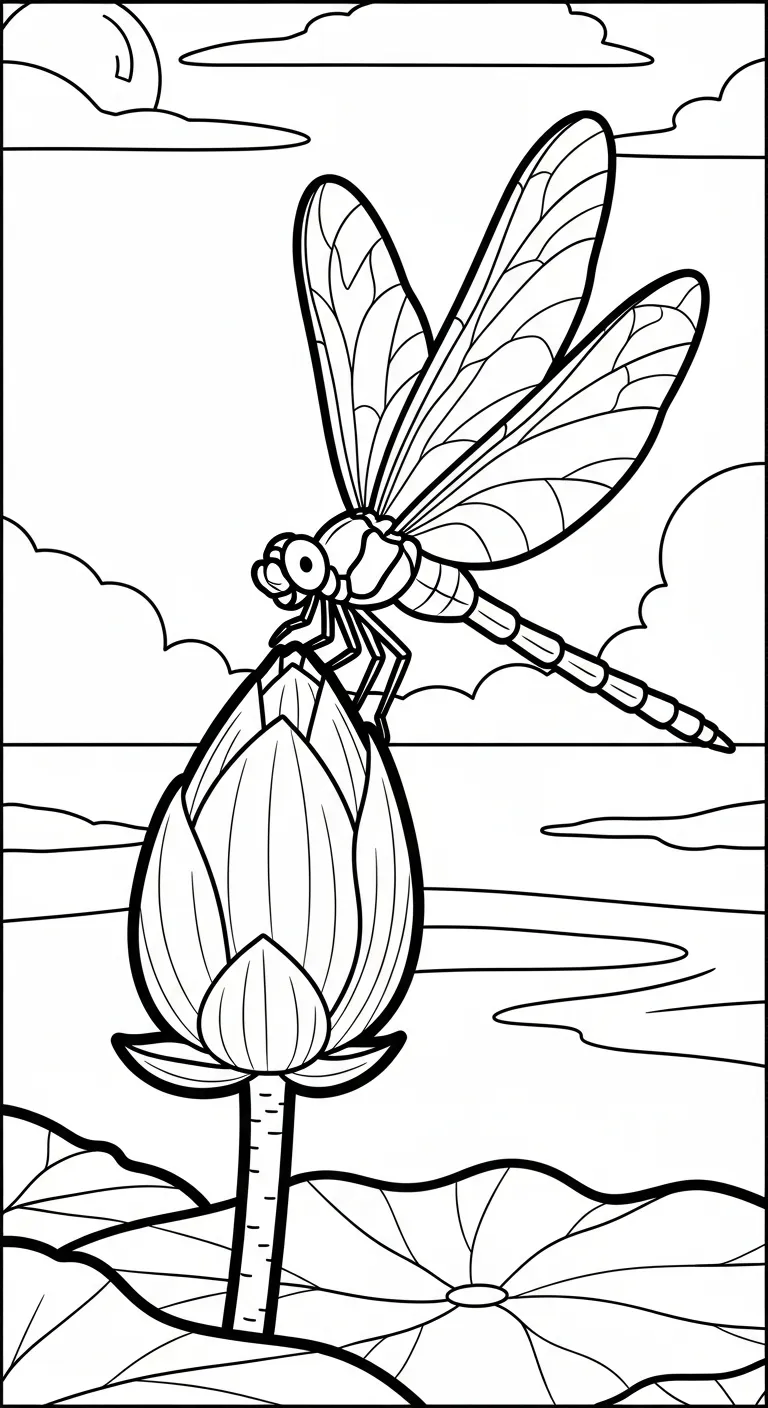 hình tô màu Tranh Tô Màu Hoa Sen cho bé 7-8 tuổi