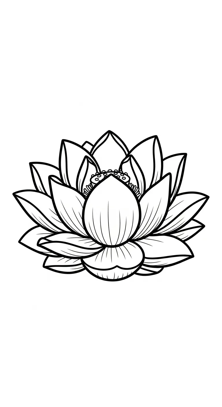 in hình tô màu Tranh Tô Màu Hoa Sen