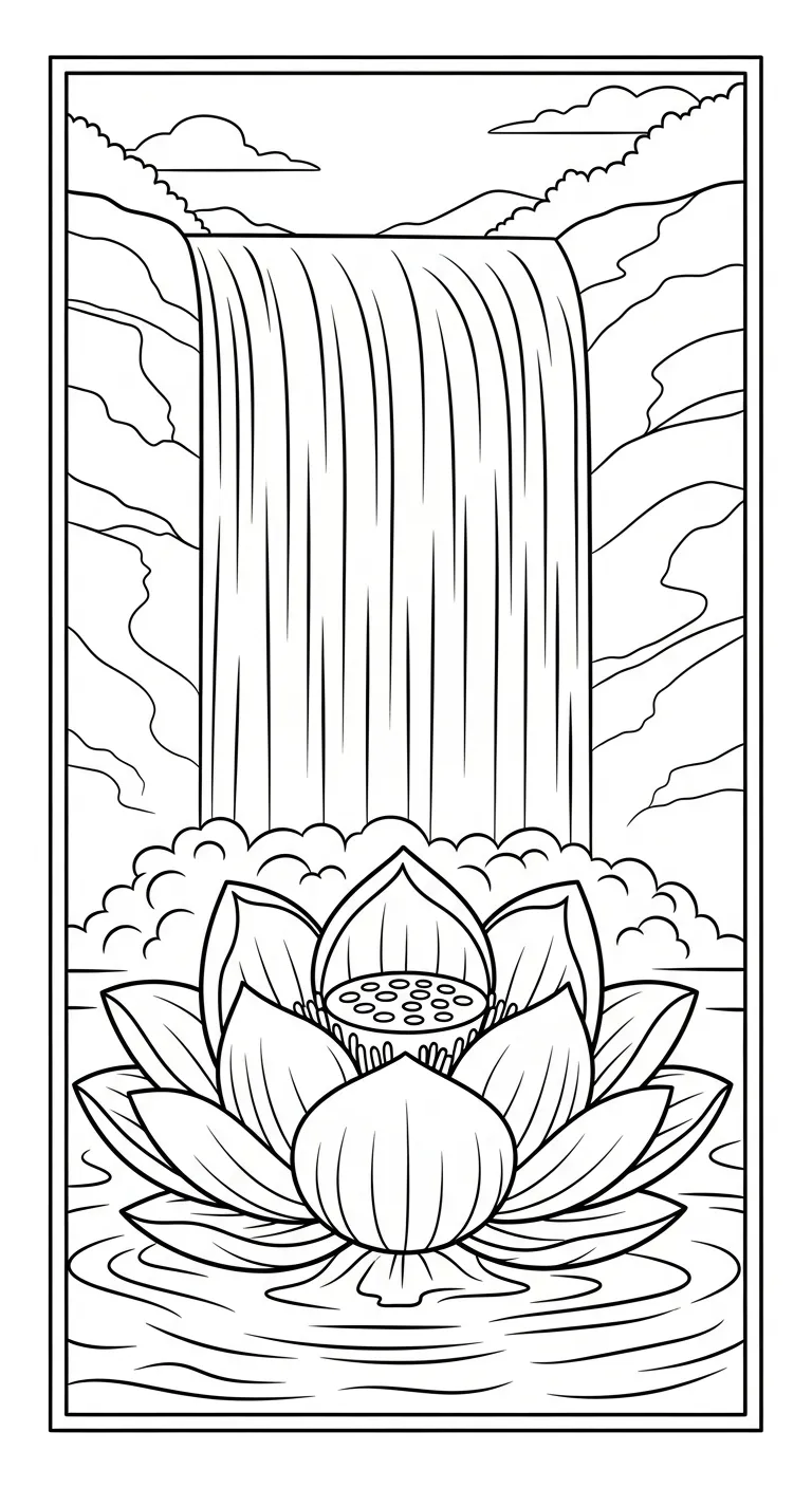 hình tô màu Tranh Tô Màu Hoa Sen cho bé 4 tuổi