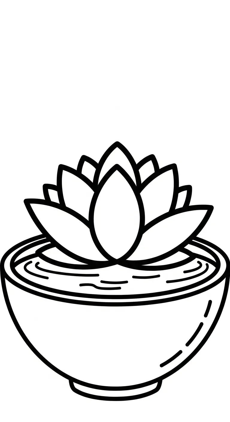 hình tô màu Tranh Tô Màu Hoa Sen cho bé 6 tuổi