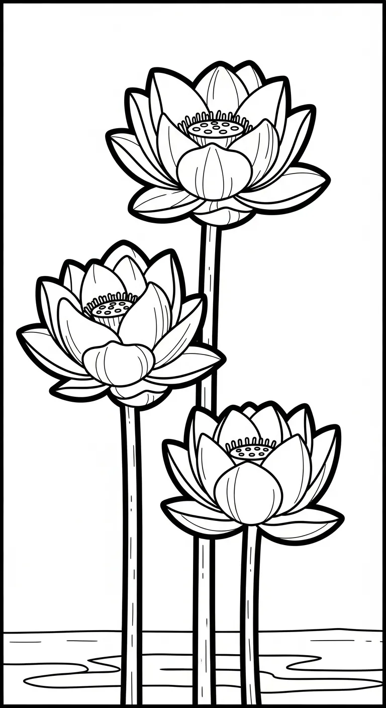 download hình tô màu Tranh Tô Màu Hoa Sen cho bé