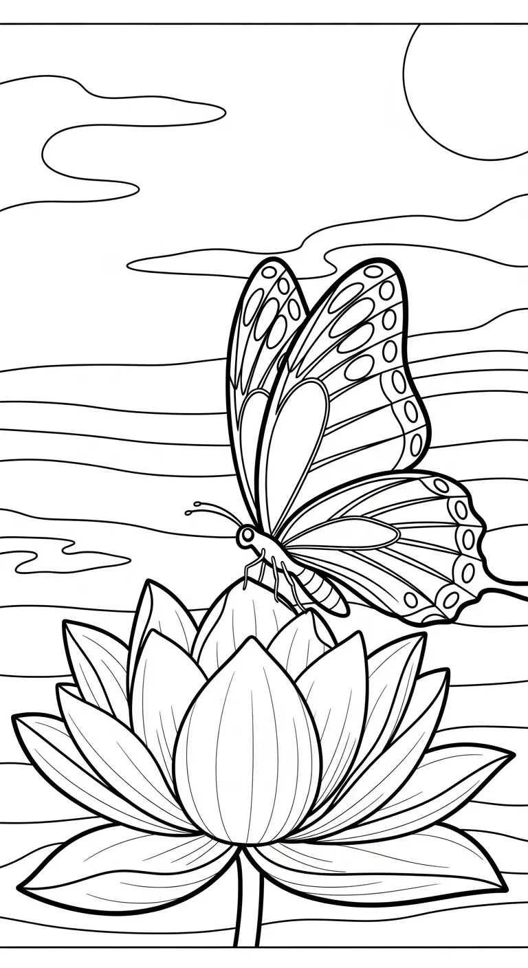 tranh tô màu Tranh Tô Màu Hoa Sen cho bé 3 tuổi miễn phí