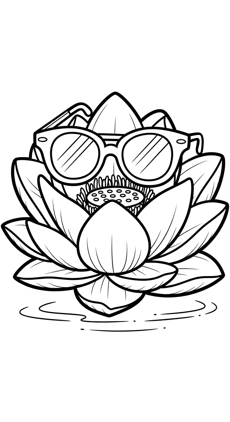 hình tô màu Tranh Tô Màu Hoa Sen cho bé 4 tuổi miễn phí 1