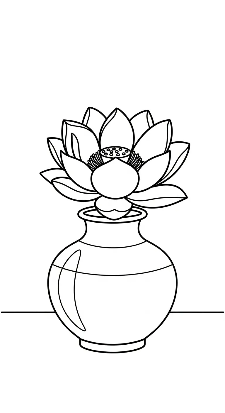 in hình tô màu Tranh Tô Màu Hoa Sen cho bé 6 tuổi