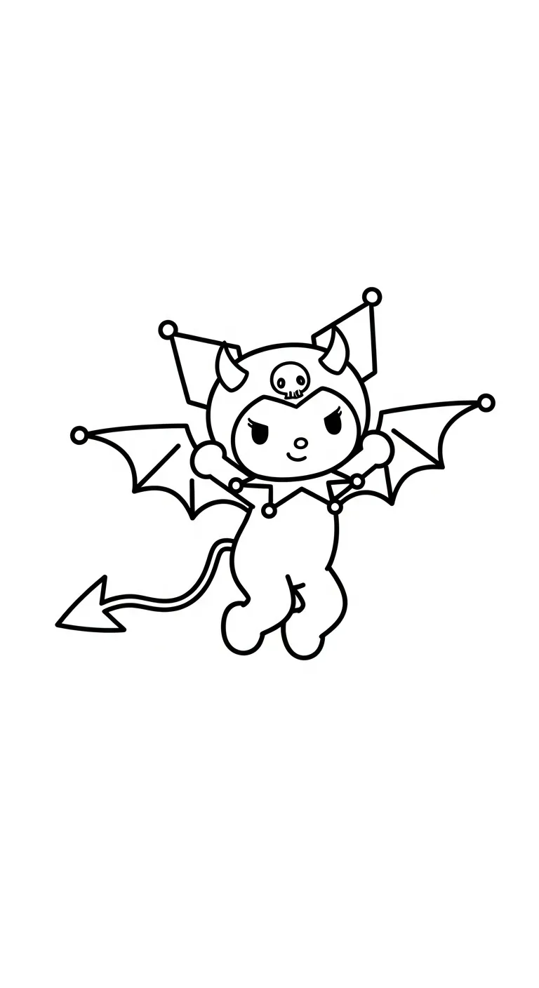 tranh tô màu Tranh To Mau Kuromi cho bé 3 tuổi miễn phí