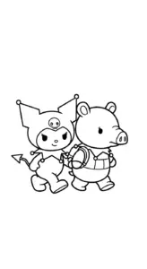 file tranh tô màu Tranh To Mau Kuromi cho bé 4-5 tuổi