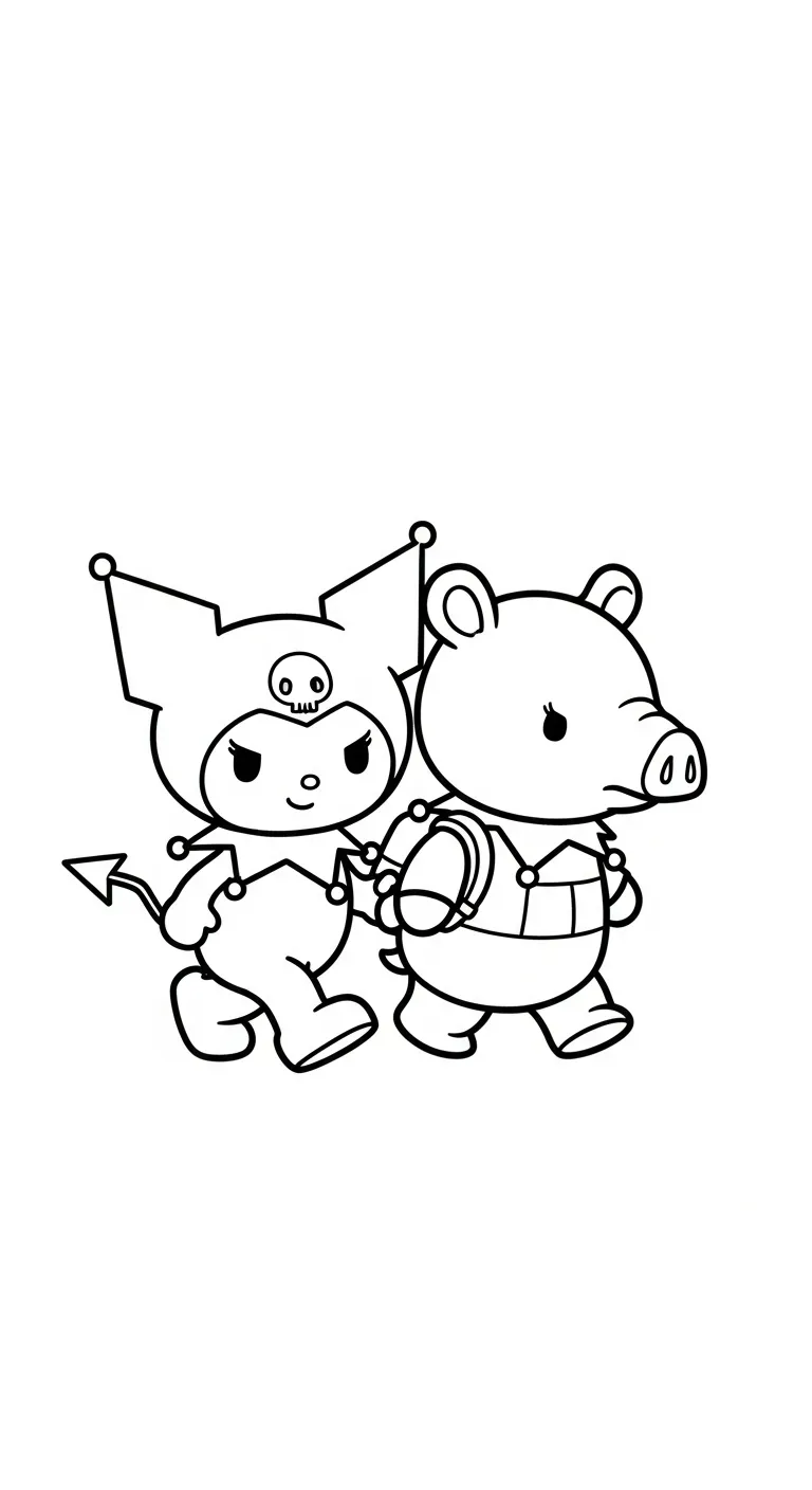 file tranh tô màu Tranh To Mau Kuromi cho bé 4-5 tuổi