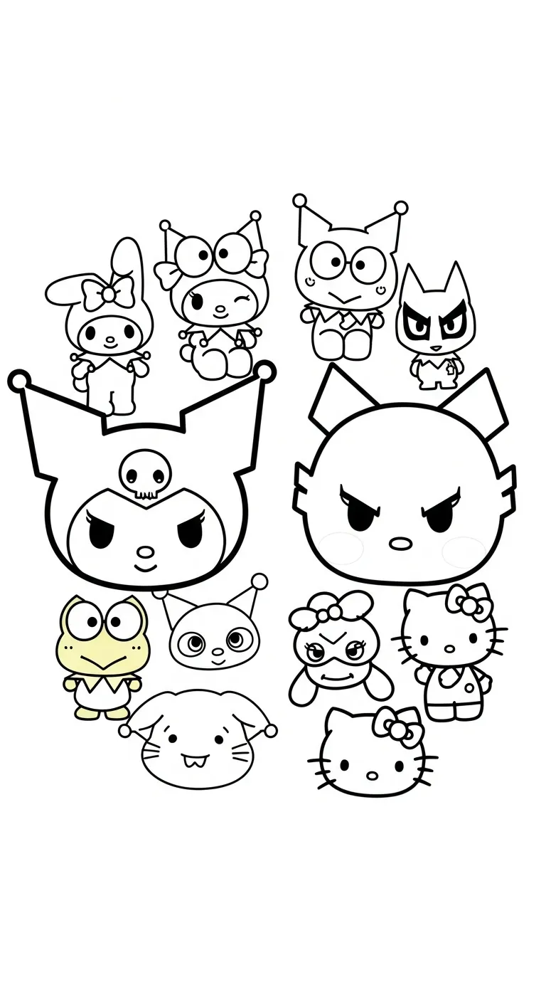 hình tô màu Tranh To Mau Kuromi cho bé 6 tuổi