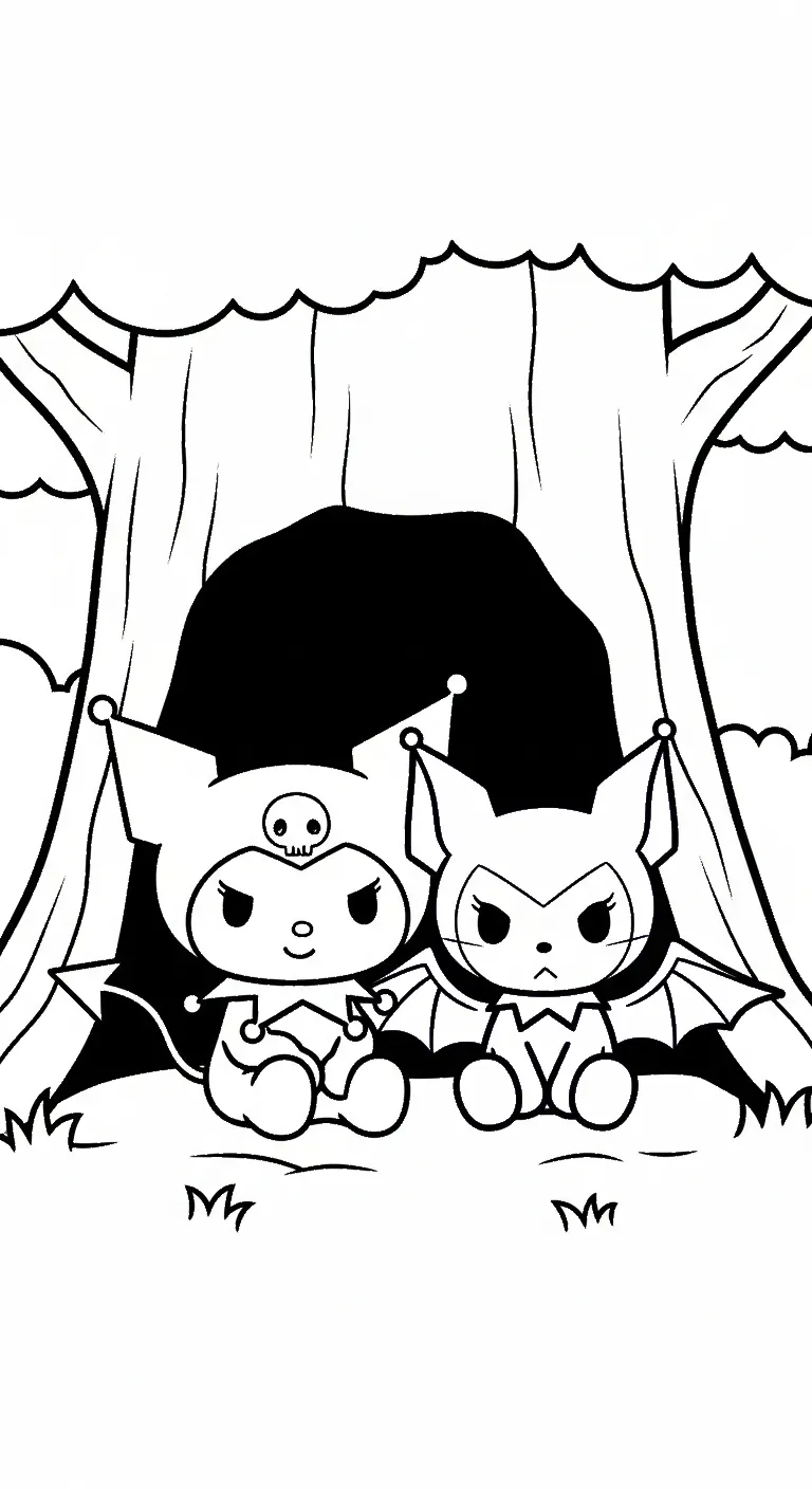 hình tô màu Tranh To Mau Kuromi cho bé đơn giản