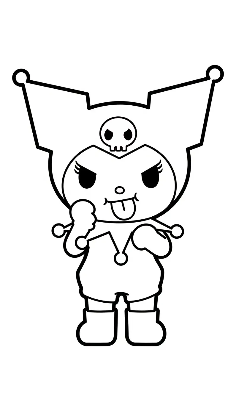 tranh tô màu Tranh To Mau Kuromi cho bé 5 tuổi miễn phí 1