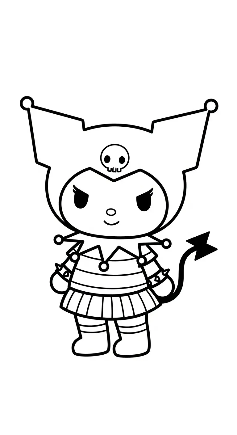 hình tô màu Tranh To Mau Kuromi cho bé 7 tuổi miễn phí